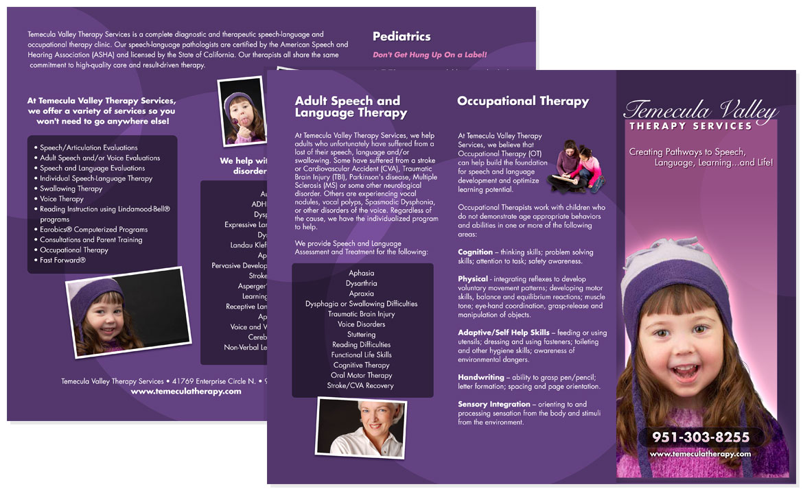 Temecula Valley Therapy Services Tri-fold Brochure