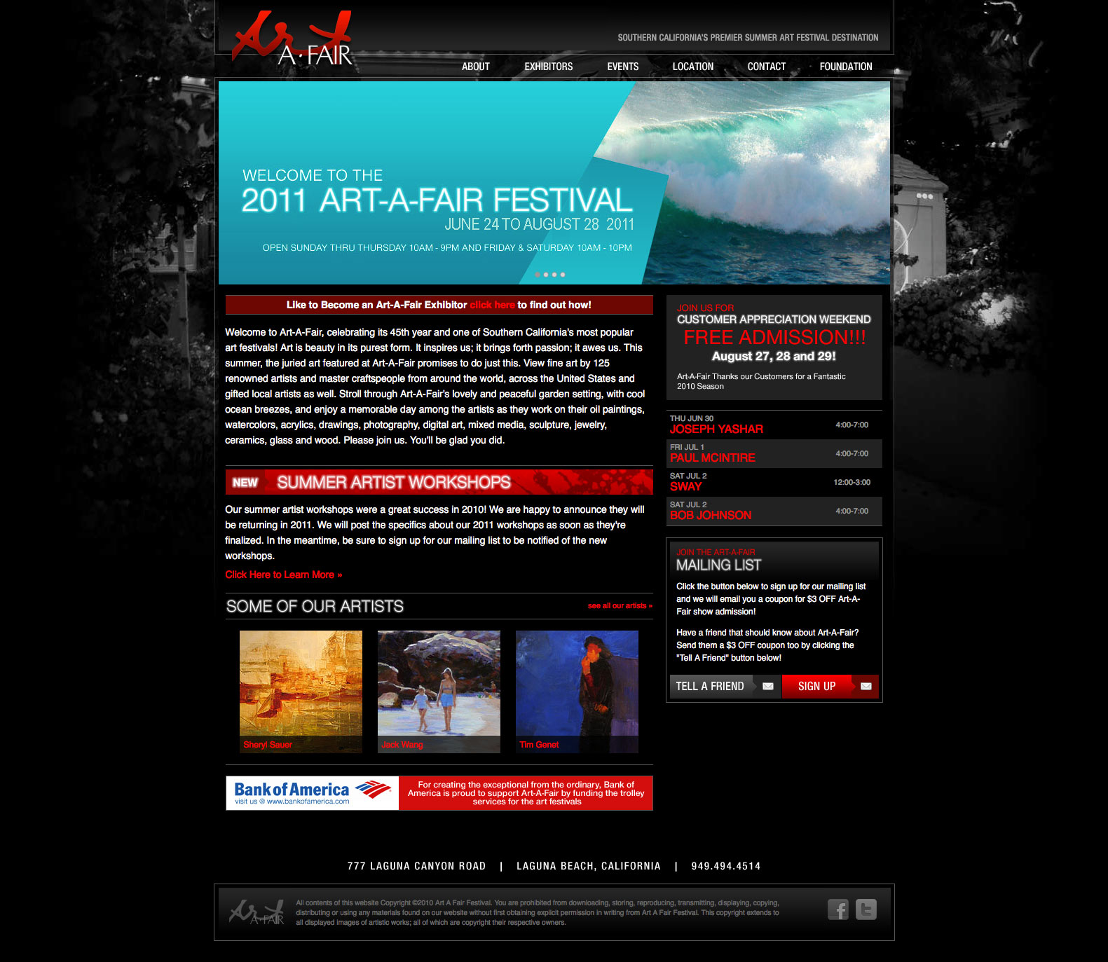 Art-A-Fair Art Fesitval Website
